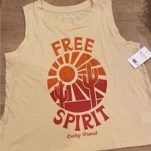 NWT Lucky Brand Cactus desert Sun “Free Spirit” graphic Sleeveless T Western S